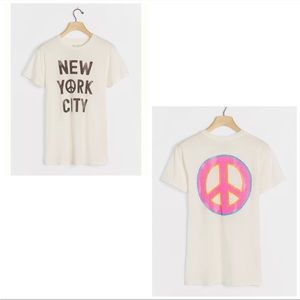 Anthro New York City Graphic Tee Peace☮️on back x small